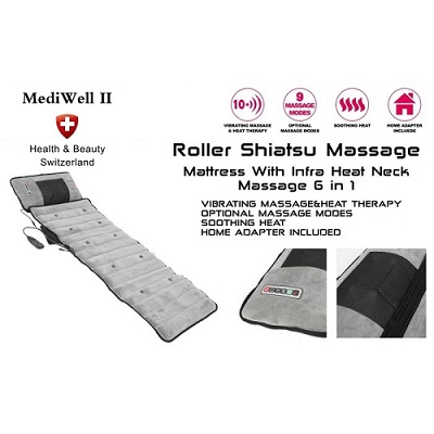 MediWell 6v1 magnetická rolovacia masážna podložka s vyhrievaním